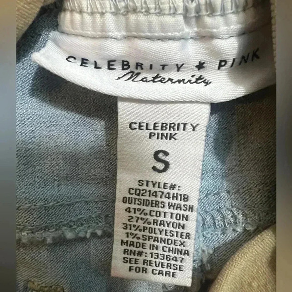 CELEBRITY PINK SKINY JEANS MATERNITY STRETCH LIGHT BLUE ANKLE SIZE SMALL - Picture 4 of 8